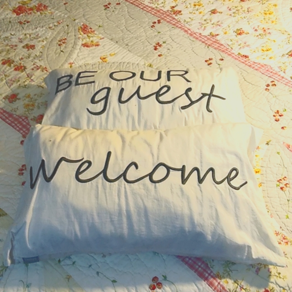 Two My Pillow Bolster Pillows with Zippered Covers